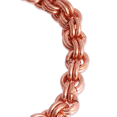 Kupferkettenarmband - Handgefertigtes Rolo-Kettenarmband aus Kupfer aus Mexiko