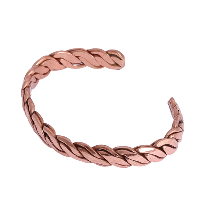 Manschettenarmband aus Kupfer - Handgefertigtes geflochtenes Kupfer-Manschettenarmband aus Mexiko