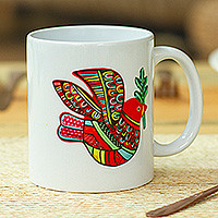 Ceramic mug, Red Peace Dove