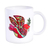 Ceramic mug, 'Red Peace Dove' - Ceramic Mug with a Hand-Painted Red Dove from Mexico thumbail