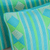 Cotton cushion covers, 'Rhombus Reef' (pair) - Rhombus Cotton Cushion Covers in Blue and Green (Pair) (image 2c) thumbail