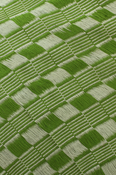 Cotton scarf, 'Mexican Spring' - Cotton Scarf in Spring Green and Eucalyptus from Mexico