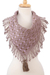 Cotton scarf, 'Old Lilac' - Handwoven Cotton Scarf in Sepia and Lilac from Mexico (image 2a) thumbail