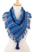 Cotton scarf, 'Between Ocean Waves' - Striped Cotton Scarf in Cerulean and Royal Blue from Mexico (image 2a) thumbail