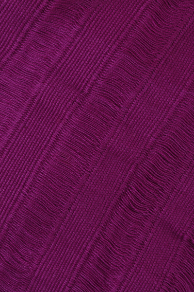 Cotton scarf, 'Mulberry Stripes' - Handwoven Square Cotton Scarf in Mulberry from Mexico