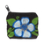 Cotton coin purse, 'Exalted Flower' - Floral Embroidered Cotton Coin Purse from Mexico (image 2a) thumbail