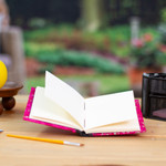 Recycled paper journal, 'Fuchsia Delicacy' - Recycled Paper Journal with Fuchsia Motifs from Mexico