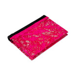 Recycled paper journal, 'Fuchsia Delicacy' - Recycled Paper Journal with Fuchsia Motifs from Mexico