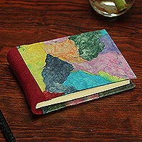 Recycled paper journal, 'Colorful Collage' - Multicolored Recycled Paper Journal from Mexico