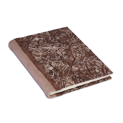diario de papel reciclado - Diario de papel reciclado en marrón y beige de México
