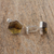 Amber cufflinks, 'Golden Hexagons' - Handcrafted Amber and Sterling Silver Hexagon Cufflinks (image 2) thumbail
