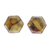 Amber cufflinks, 'Golden Hexagons' - Handcrafted Amber and Sterling Silver Hexagon Cufflinks thumbail