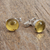 Amber cufflinks, 'Golden Pools' - Handcrafted Round Amber and Sterling Silver Cufflinks thumbail