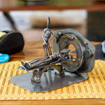 Upcycled metal auto part sculpture, 'Day at the Doctor' - Upcycled Metal Auto Part Sculpture from Mexico