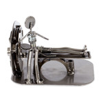 Upcycled metal auto part sculpture, 'Day at the Doctor' - Upcycled Metal Auto Part Sculpture from Mexico