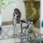 Upcycled metal auto part sculpture, 'Doctor's Office' - Upcycled Metal Auto Part Doctor Sculpture from Mexico