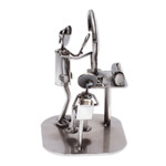 Upcycled metal auto part sculpture, 'Doctor's Office' - Upcycled Metal Auto Part Doctor Sculpture from Mexico