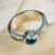 Blue topaz solitaire ring, 'Xolotl Gleam' - Taxco Silver Blue Topaz Solitaire Ring from Mexico (image 2) thumbail