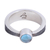 Blue topaz solitaire ring, 'Xolotl Gleam' - Taxco Silver Blue Topaz Solitaire Ring from Mexico thumbail