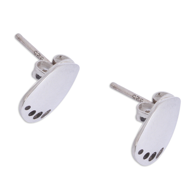 Silver drop earrings, 'Modern Xolotl' - Modern Taxco Silver Drop Earrings from Mexico