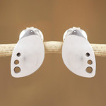 Silver stud earrings, 'In the Soul' - Taxco Silver Modern Stud Earrings from Mexico
