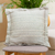 Cotton and silk blend cushion cover, 'Soapstone' - Cotton and Silk Blend Cushion Cover in Grey from Mexico