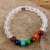 Agate and tiger's eye beaded stretch bracelet, 'Seven Chakras in White' - Agate and Tiger's Eye Chakra Bracelet in White from Mexico thumbail