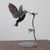 Upcycled metal auto part sculpture, 'Flitting Hummingbird' - Upcycled Auto Part and Sheet Metal Hummingbird Sculpture thumbail