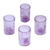 Recycled glass tumblers, 'Twilight Storm' (set of 4) - Recycled Glass Hand Blown Purple Tumblers (Set of 4)