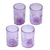 Recycled glass tumblers, 'Twilight Storm' (set of 4) - Recycled Glass Hand Blown Purple Tumblers (Set of 4)