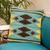 Zapotec wool cushion cover, 'Sea Green Geometry' - Handwoven Geometric Wool Cushion Cover in Sea Green (image 2b) thumbail
