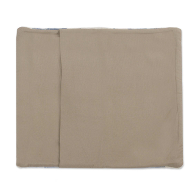 Zapotec wool cushion cover, 'Sea Green Geometry' - Handwoven Geometric Wool Cushion Cover in Sea Green