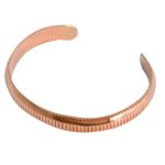 Copper cuff bracelet, 'Texture and Shine' - Handcrafted Unisex Upcycled Copper Cuff Bracelet from Mexico