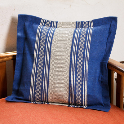 Zapotec cotton cushion cover, Royal Blue Temptation