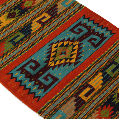 Wool area rug, 'Greca Tradition' (2x3.5) - Geometric Zapotec Wool Area Rug from Mexico (2x3.5)