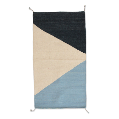Wool area rug, 'Modern Slant' (2x3.5) - Handwoven Modern Zapotec Wool Area Rug from Mexico (2x3.5)