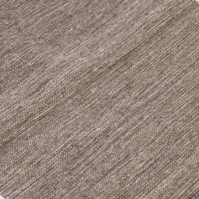 Wool area rug, 'Desert Grecas in Graphite' (2.5x5) - Geometric Wool Area Rug in Graphite from Mexico (2.5x5)