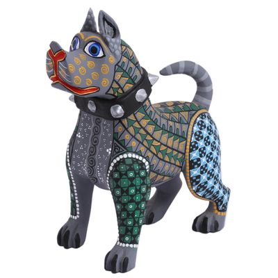 Alebrije-Skulptur aus Holz - Handbemalte Alebrije-Hundeskulptur aus Holz aus Mexiko