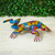 Alebrije de madera escultura - Escultura de iguana Alebrije de madera pintada a mano de México