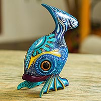 Wood alebrije sculpture, 'Fish Handstand' - Hand-Painted Wood Alebrije Fish Sculpture from Mexico