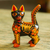 Wood alebrije figurine, 'Fiery Cat' - Wood Alebrije Cat Figurine in Orange from Mexico thumbail
