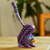 Wood alebrije figurine, 'Fantastic Stretch' - Wood Alebrije Cat Figurine in Purple from Mexico thumbail