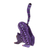 Wood alebrije figurine, 'Fantastic Stretch' - Wood Alebrije Cat Figurine in Purple from Mexico (image 2d) thumbail
