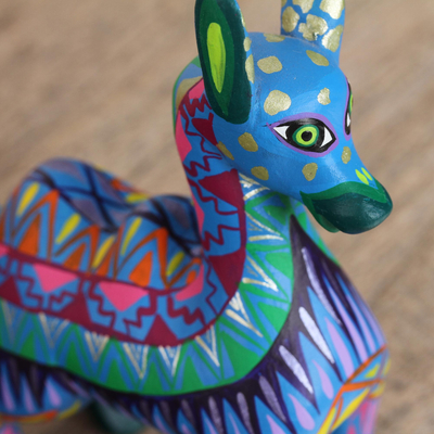 Wood alebrije figurine, 'Vibrant Camel' - Colorful Wood Alebrije Camel Figurine from Mexico