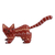 Wood alebrije figurine, 'Walking Cat' - Wood Alebrije Cat Figurine in Red from Mexico thumbail