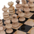 Marble chess set, 'Brown Challenge' (13 inch) - Brown and Black Marble Chess Set from Mexico (13 Inch) (image 2d) thumbail