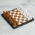 Onyx and marble mini chess set, 'Cafe Challenge' - Onyx and Marble Mini Chess Set in Brown and Ivory