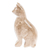 Marble sculpture, 'Cafe Cat' - Marble Cat Sculpture in Beige from Mexico