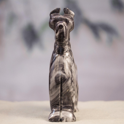 Escultura de mármol - Escultura de perro de mármol gris de México