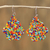 Glass beaded dangle earrings, 'Festive Color' - Multicolored Glass Beaded Dangle Earrings from Mexico (image 2) thumbail